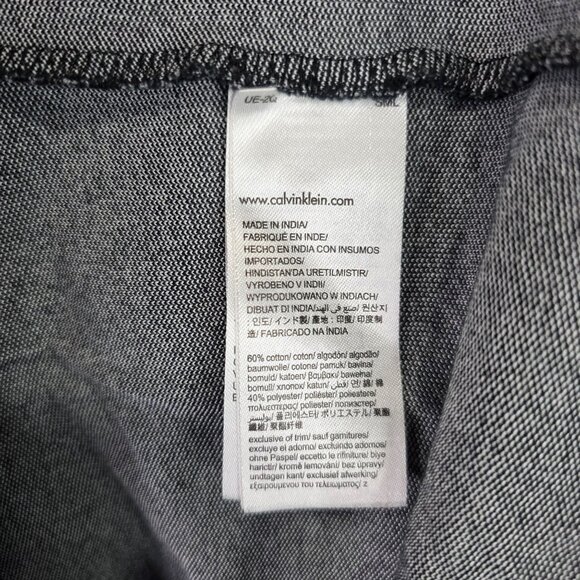 Mens Calvin Klein Gray 1/4 Zip Pullover Shirt Long Sleeve Cotton Polyester L - Picture 3 of 9